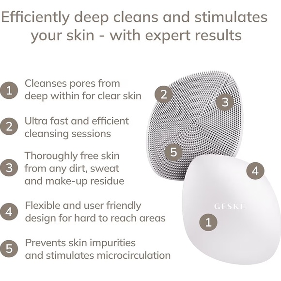 💆‍♀️ GESKE German Beauty Tech | SmartAppGuided™ 4-in-1 Facial Brush - Picture 2 of 5